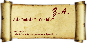 Zámbó Aldó névjegykártya