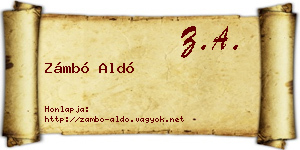 Zámbó Aldó névjegykártya